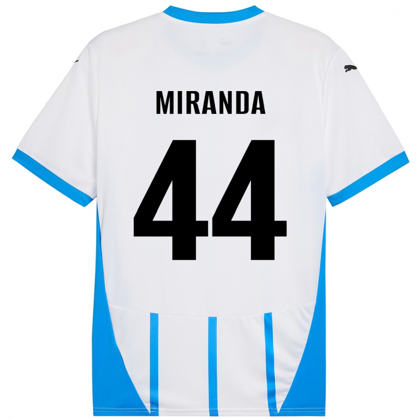 Moteriškas Kevin Miranda #44 Balta Mėlyna Išvykos Marškinėliai 2024/25 T-Shirt