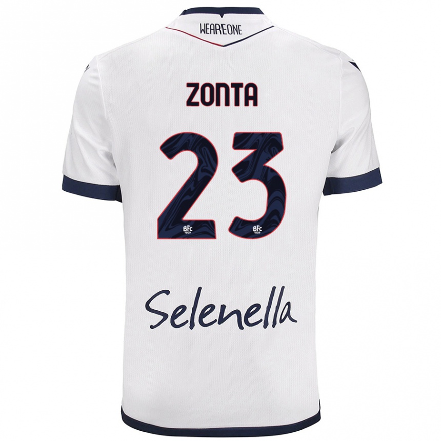 Moteriškas Alessandro Zonta #23 Balta Karališka Mėlyna Išvykos Marškinėliai 2024/25 T-Shirt