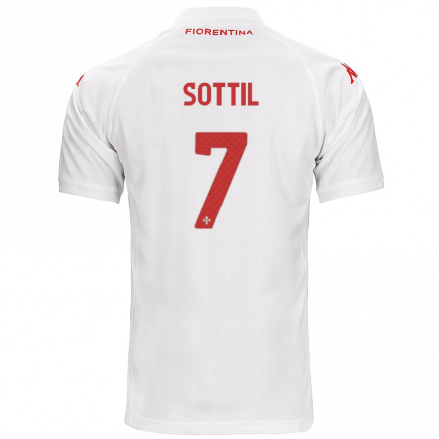 Moteriškas Riccardo Sottil #7 Baltas Išvykos Marškinėliai 2024/25 T-Shirt