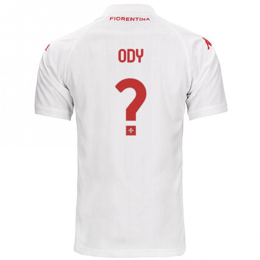 Moteriškas Edwin Ody #0 Baltas Išvykos Marškinėliai 2024/25 T-Shirt