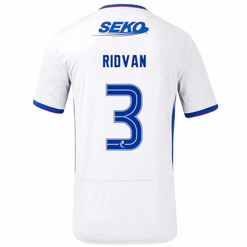 Moteriškas Rıdvan Yılmaz #3 Balta Mėlyna Išvykos Marškinėliai 2024/25 T-Shirt