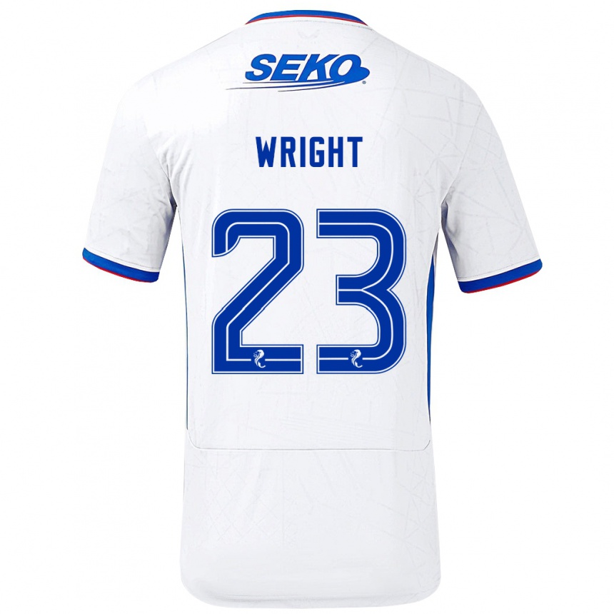 Moteriškas Scott Wright #23 Balta Mėlyna Išvykos Marškinėliai 2024/25 T-Shirt