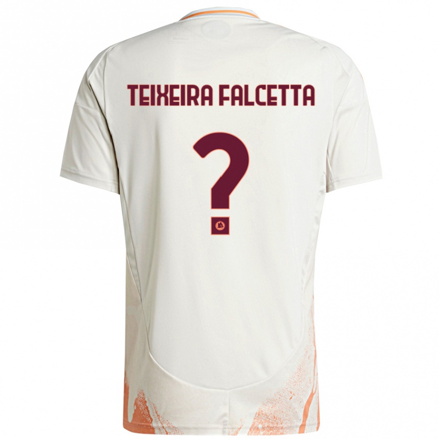 Moteriškas Pietro Teixeira Falcetta #0 Kreminė Balta Oranžinė Išvykos Marškinėliai 2024/25 T-Shirt