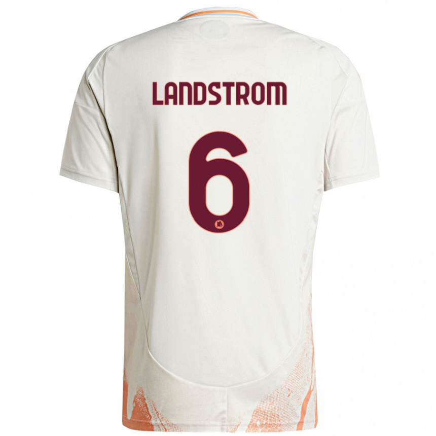 Moteriškas Elin Landstrom #6 Kreminė Balta Oranžinė Išvykos Marškinėliai 2024/25 T-Shirt