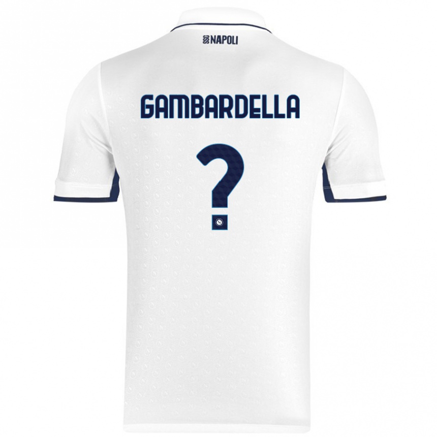 Moteriškas Vittorio Gambardella #0 Balta Karališka Mėlyna Išvykos Marškinėliai 2024/25 T-Shirt