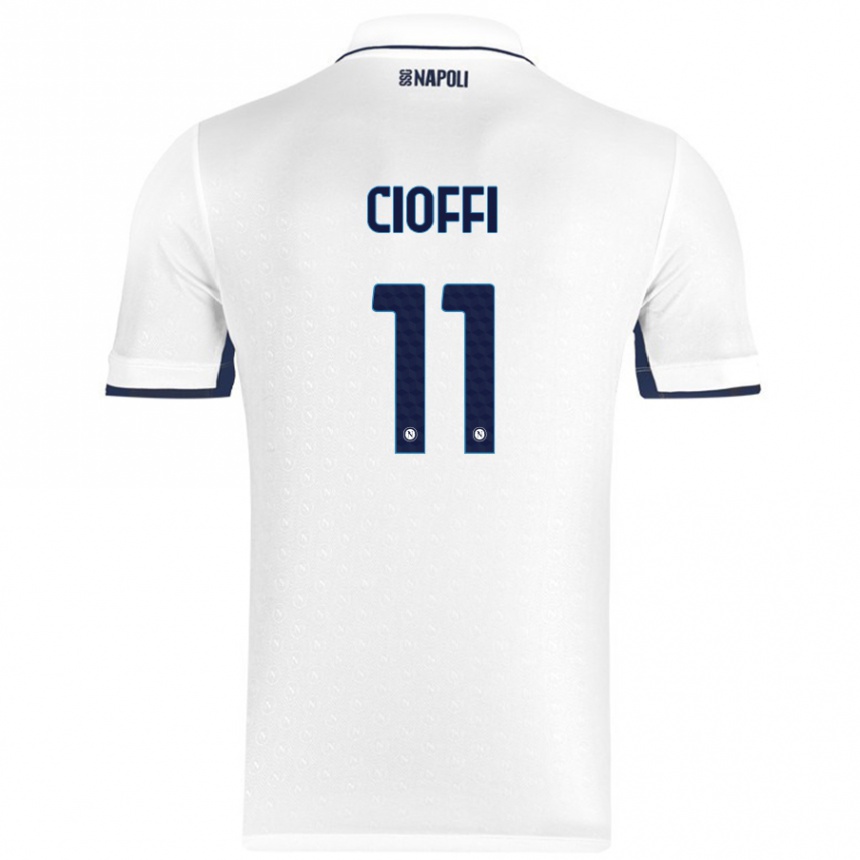 Moteriškas Antonio Cioffi #11 Balta Karališka Mėlyna Išvykos Marškinėliai 2024/25 T-Shirt