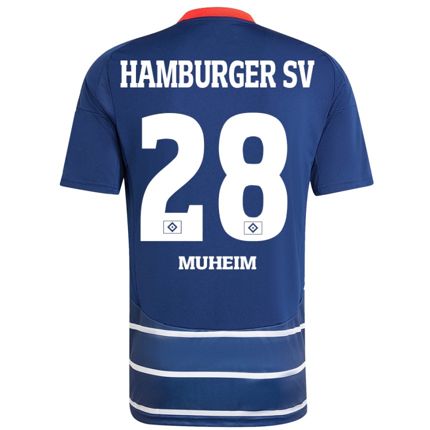 Moteriškas Miro Muheim #28 Tamsiai Mėlyna Išvykos Marškinėliai 2024/25 T-Shirt