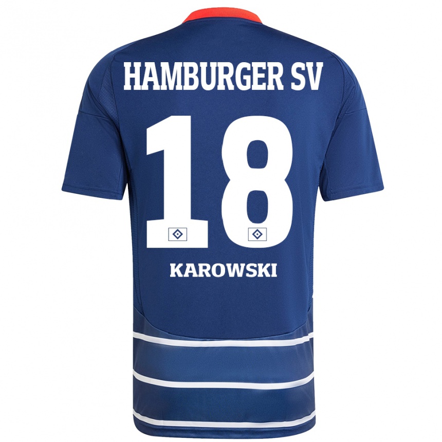 Moteriškas Nele Karowski #18 Tamsiai Mėlyna Išvykos Marškinėliai 2024/25 T-Shirt