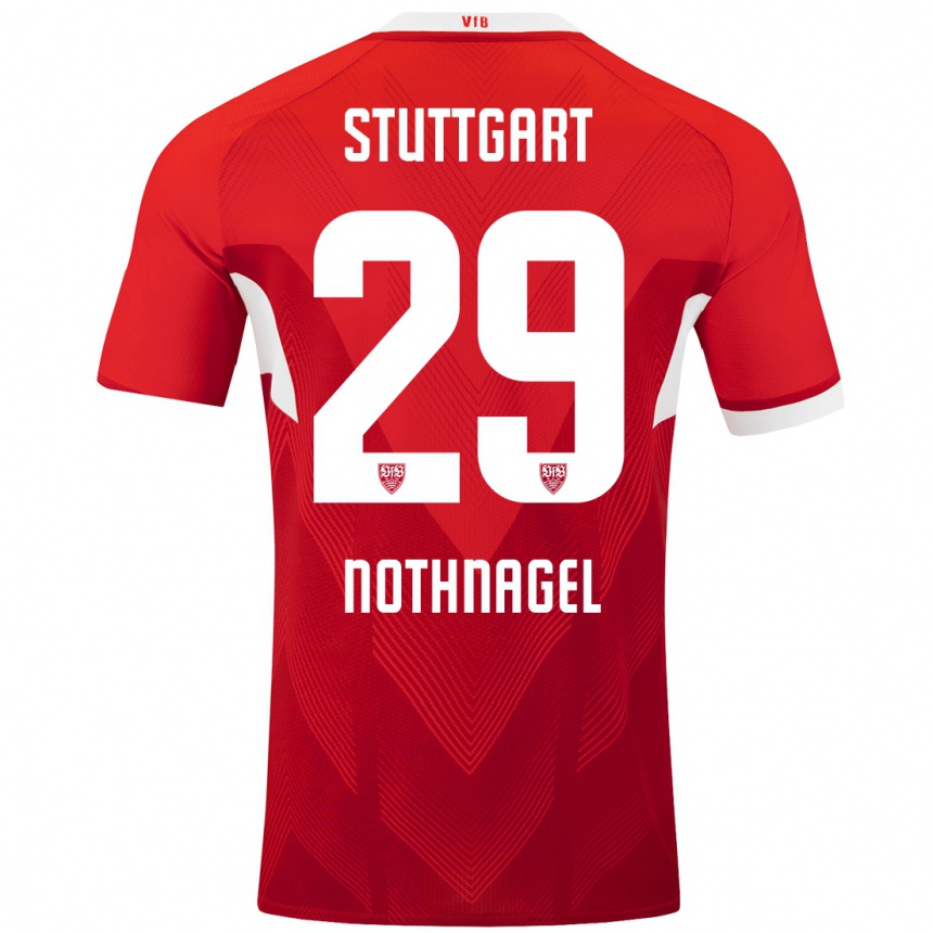 Moteriškas Dominik Nothnagel #29 Raudona Balta Išvykos Marškinėliai 2024/25 T-Shirt