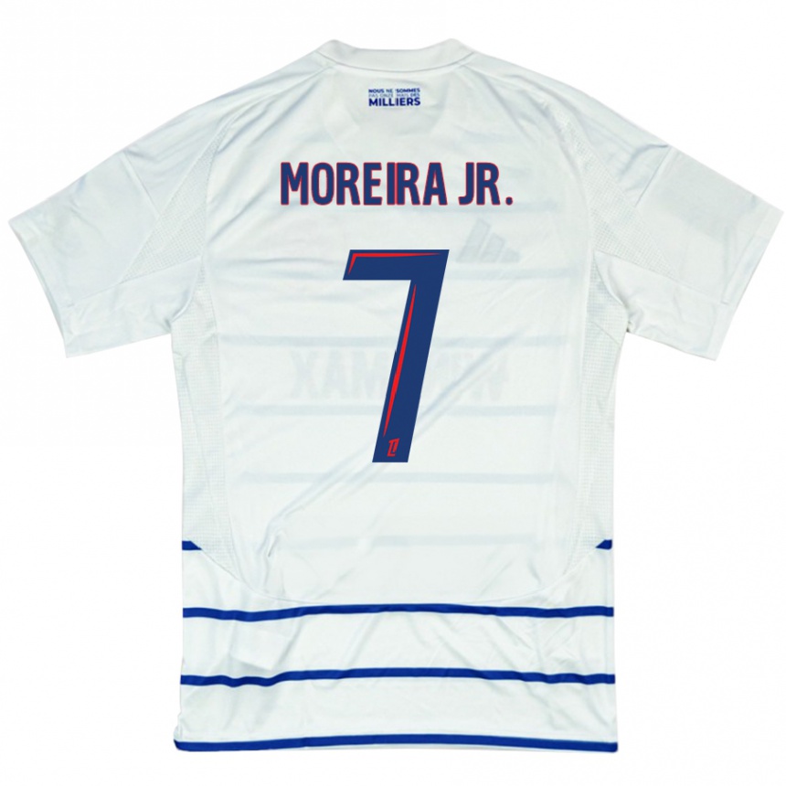 Moteriškas Diego Moreira #7 Balta Mėlyna Išvykos Marškinėliai 2024/25 T-Shirt