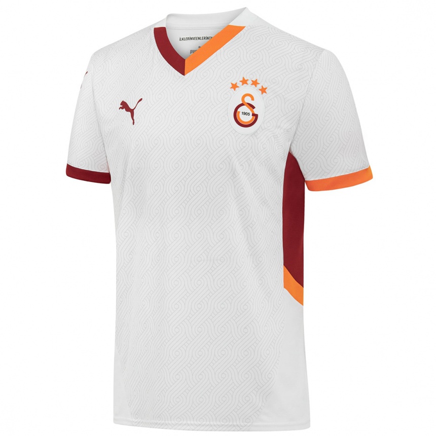 Moteriškas Ahmet Kerem Karaaslan #0 Balta Geltona Raudona Išvykos Marškinėliai 2024/25 T-Shirt