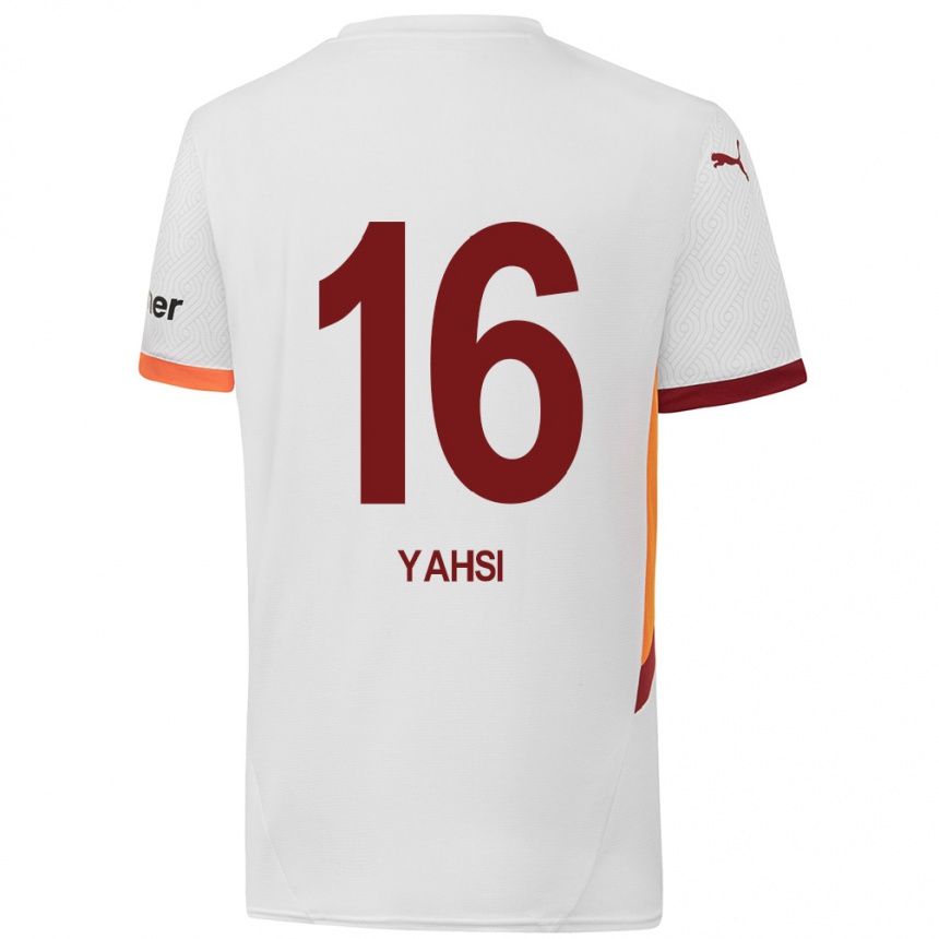 Moteriškas Ismail Yahsi #16 Balta Geltona Raudona Išvykos Marškinėliai 2024/25 T-Shirt