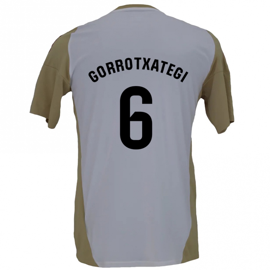 Moteriškas Jon Gorrotxategi #6 Ruda Balta Išvykos Marškinėliai 2024/25 T-Shirt