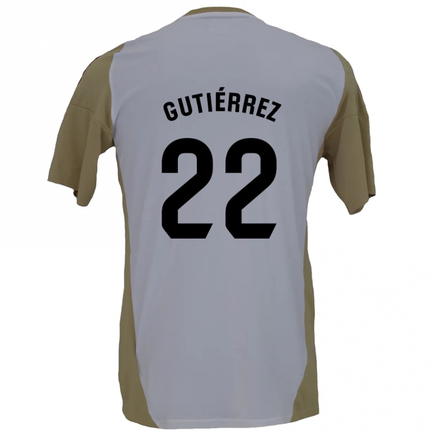 Moteriškas Juan Gutiérrez #22 Ruda Balta Išvykos Marškinėliai 2024/25 T-Shirt