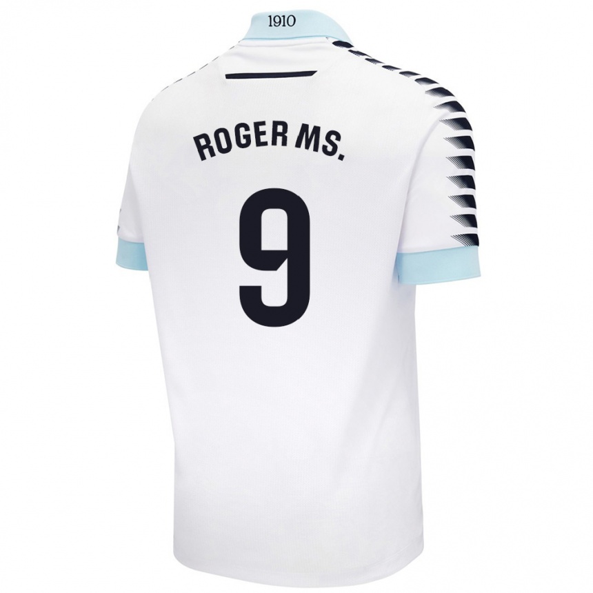 Moteriškas Roger Martí #9 Balta Mėlyna Išvykos Marškinėliai 2024/25 T-Shirt