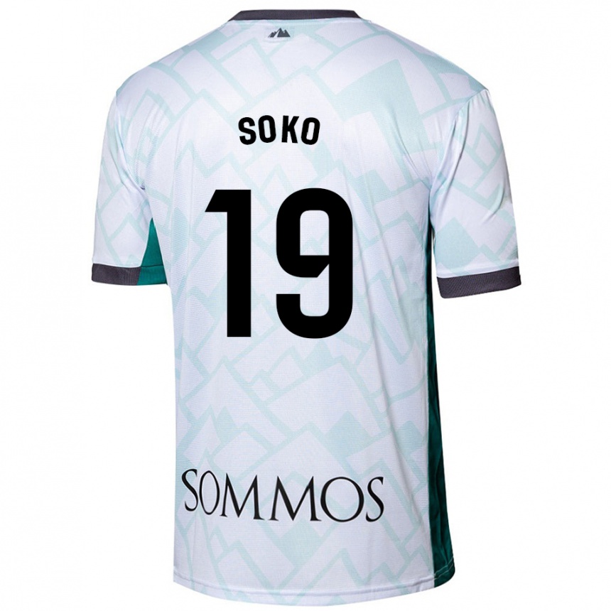 Moteriškas Patrick Soko #19 Balta Žalia Išvykos Marškinėliai 2024/25 T-Shirt