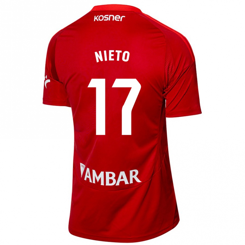 Moteriškas Carlos Nieto #17 Balta Mėlyna Išvykos Marškinėliai 2024/25 T-Shirt