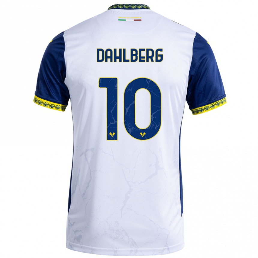 Moteriškas Jonna Dahlberg #10 Balta Mėlyna Išvykos Marškinėliai 2024/25 T-Shirt