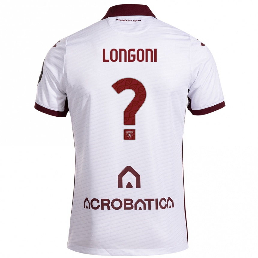 Moteriškas Marco Longoni #0 Balta Kaštoninė Išvykos Marškinėliai 2024/25 T-Shirt