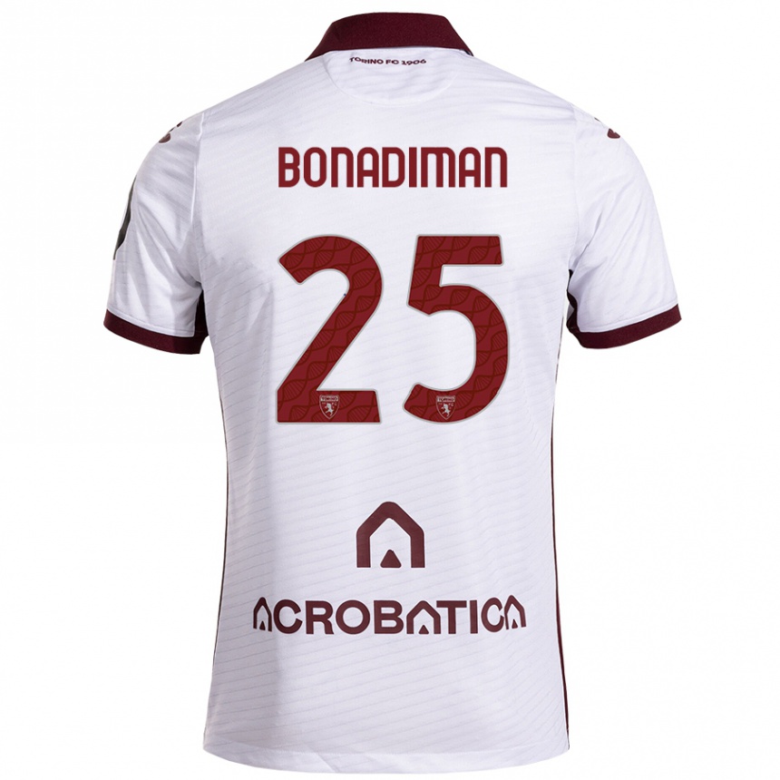 Moteriškas Matteo Bonadiman #25 Balta Kaštoninė Išvykos Marškinėliai 2024/25 T-Shirt