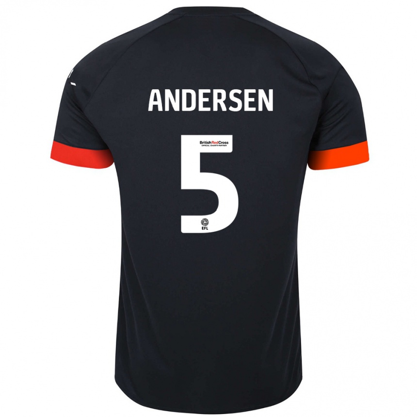 Moteriškas Mads Andersen #5 Juoda Oranžinė Išvykos Marškinėliai 2024/25 T-Shirt