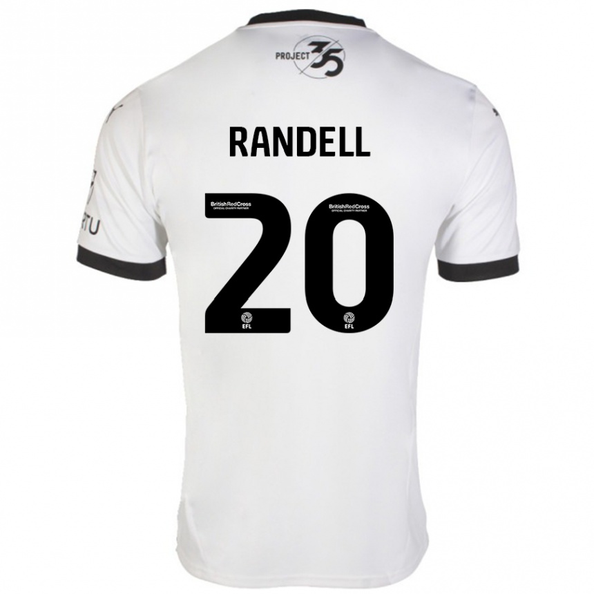 Moteriškas Adam Randell #20 Balta Juoda Išvykos Marškinėliai 2024/25 T-Shirt