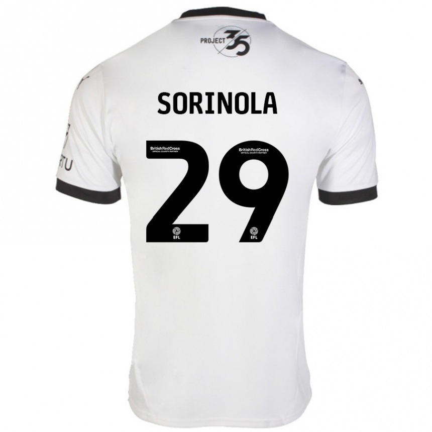 Moteriškas Matthew Sorinola #29 Balta Juoda Išvykos Marškinėliai 2024/25 T-Shirt