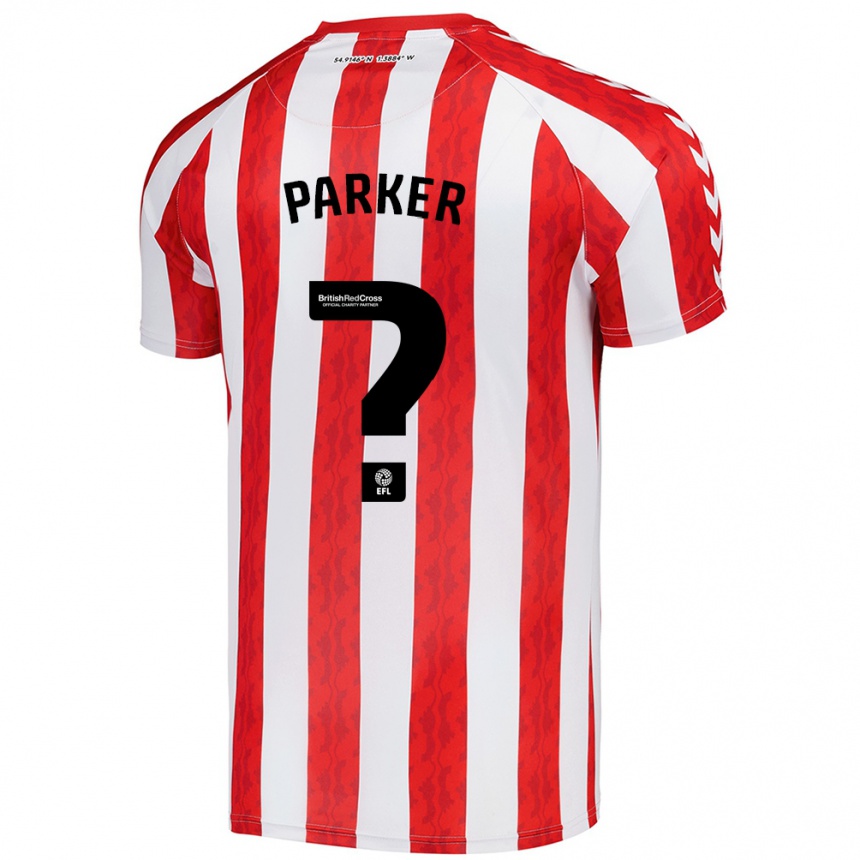 Vaikiškas Daniel Parker #0 Raudona Balta Namų Marškinėliai 2024/25 T-Shirt