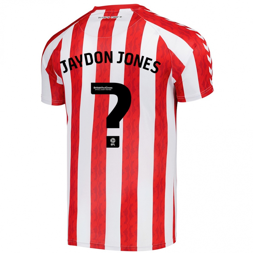 Vaikiškas Jaydon Jones #0 Raudona Balta Namų Marškinėliai 2024/25 T-Shirt