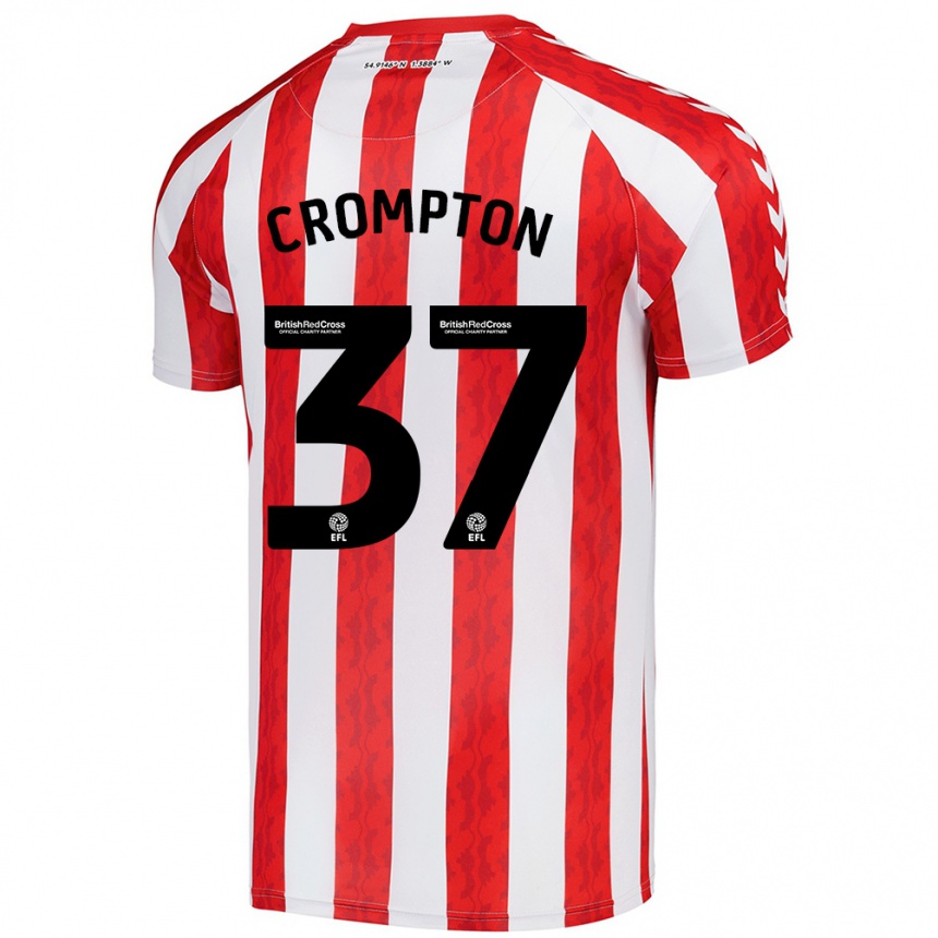 Vaikiškas Ben Crompton #37 Raudona Balta Namų Marškinėliai 2024/25 T-Shirt