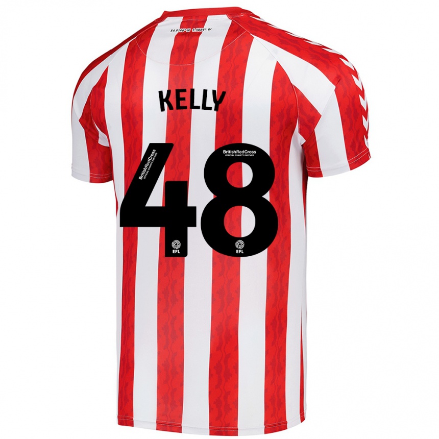 Vaikiškas Caden Kelly #48 Raudona Balta Namų Marškinėliai 2024/25 T-Shirt