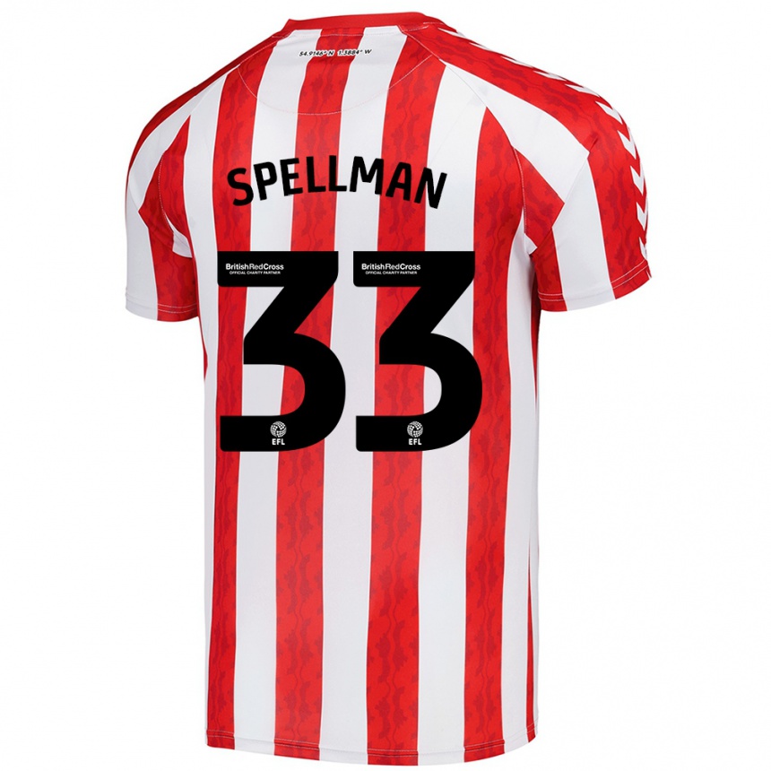 Vaikiškas Michael Spellman #33 Raudona Balta Namų Marškinėliai 2024/25 T-Shirt