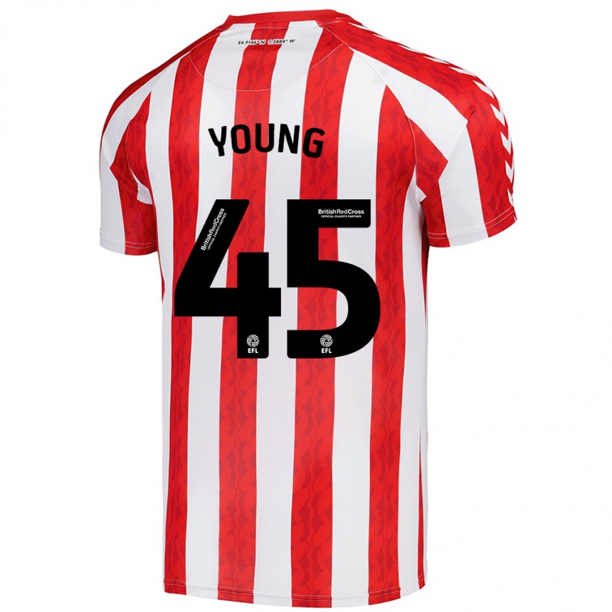 Vaikiškas Matthew Young #45 Raudona Balta Namų Marškinėliai 2024/25 T-Shirt