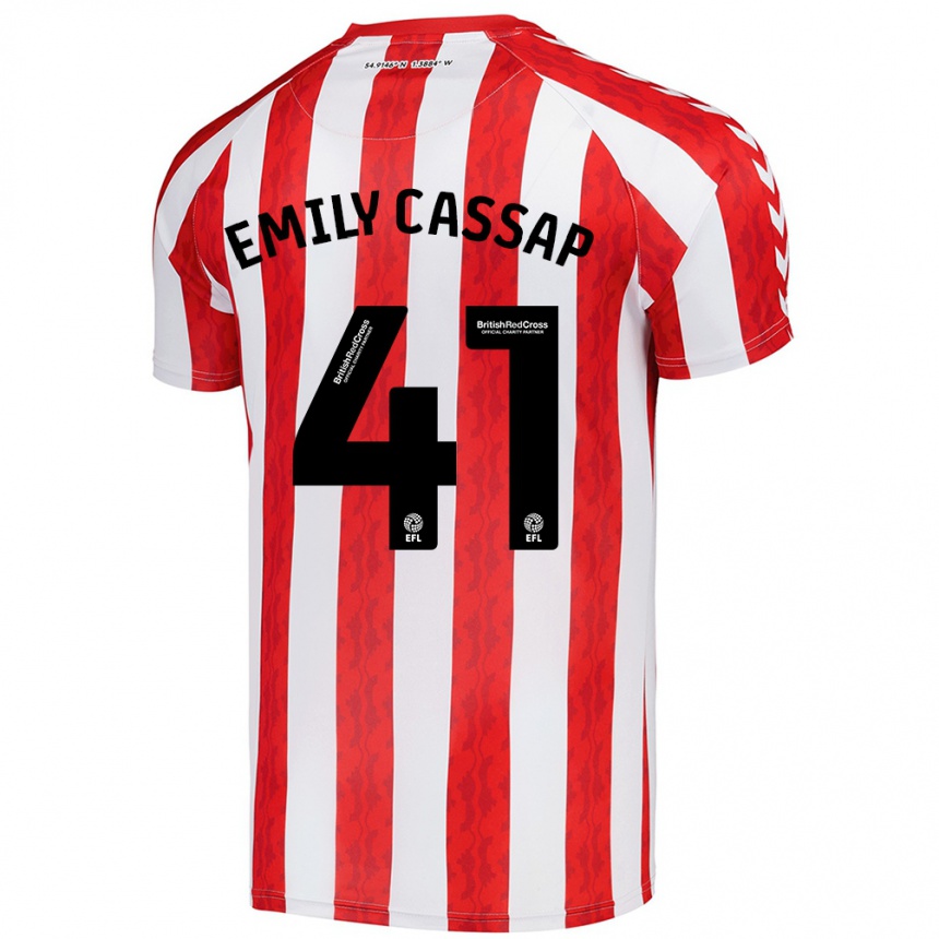 Vaikiškas Emily Cassap #41 Raudona Balta Namų Marškinėliai 2024/25 T-Shirt