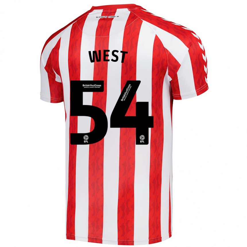 Vaikiškas Ella West #54 Raudona Balta Namų Marškinėliai 2024/25 T-Shirt