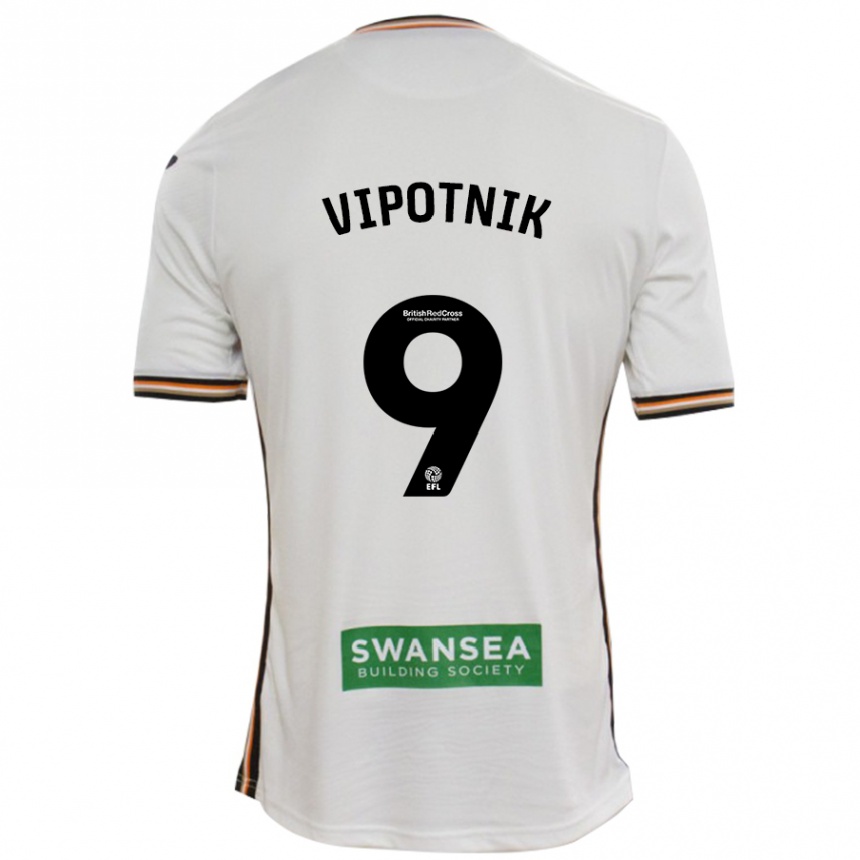 Vaikiškas Zan Vipotnik #9 Baltas Namų Marškinėliai 2024/25 T-Shirt