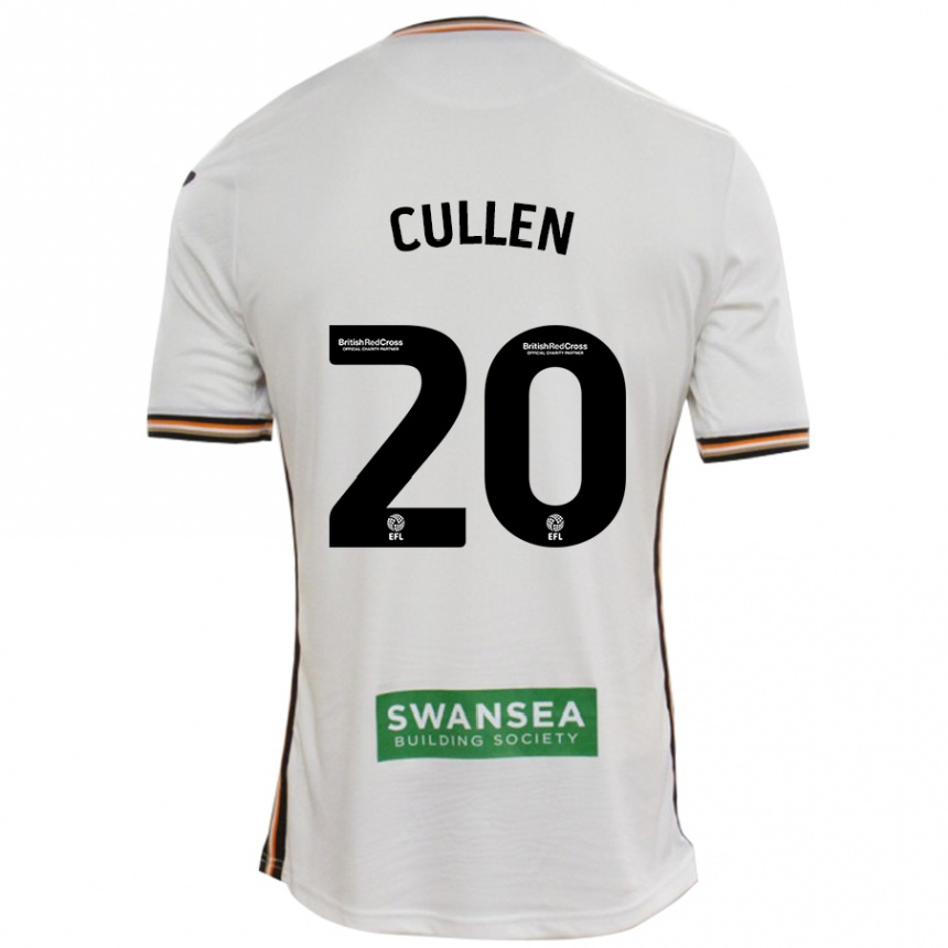 Vaikiškas Liam Cullen #20 Baltas Namų Marškinėliai 2024/25 T-Shirt