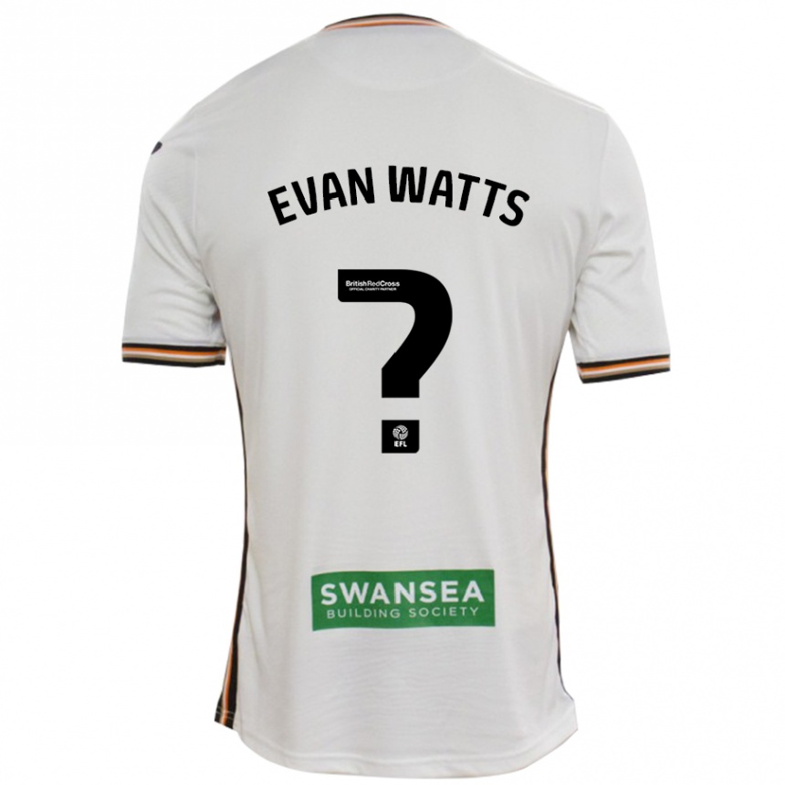 Vaikiškas Evan Watts #0 Baltas Namų Marškinėliai 2024/25 T-Shirt