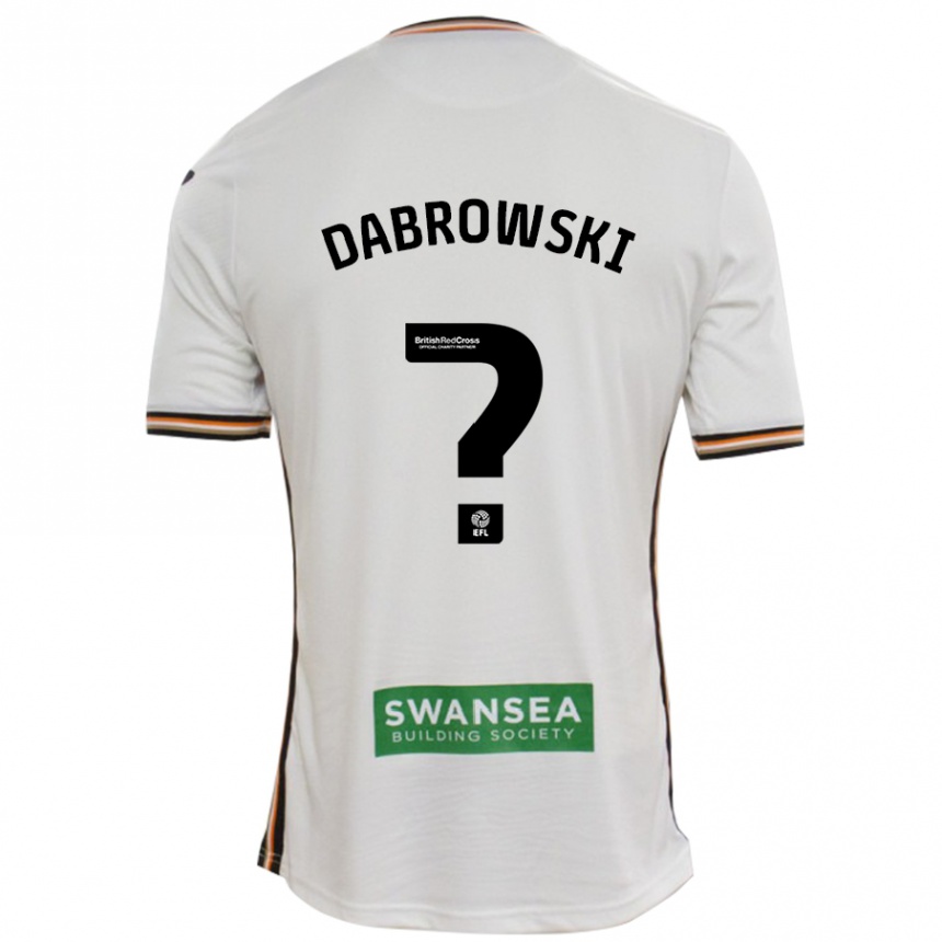 Vaikiškas Sebastian Dabrowski #0 Baltas Namų Marškinėliai 2024/25 T-Shirt