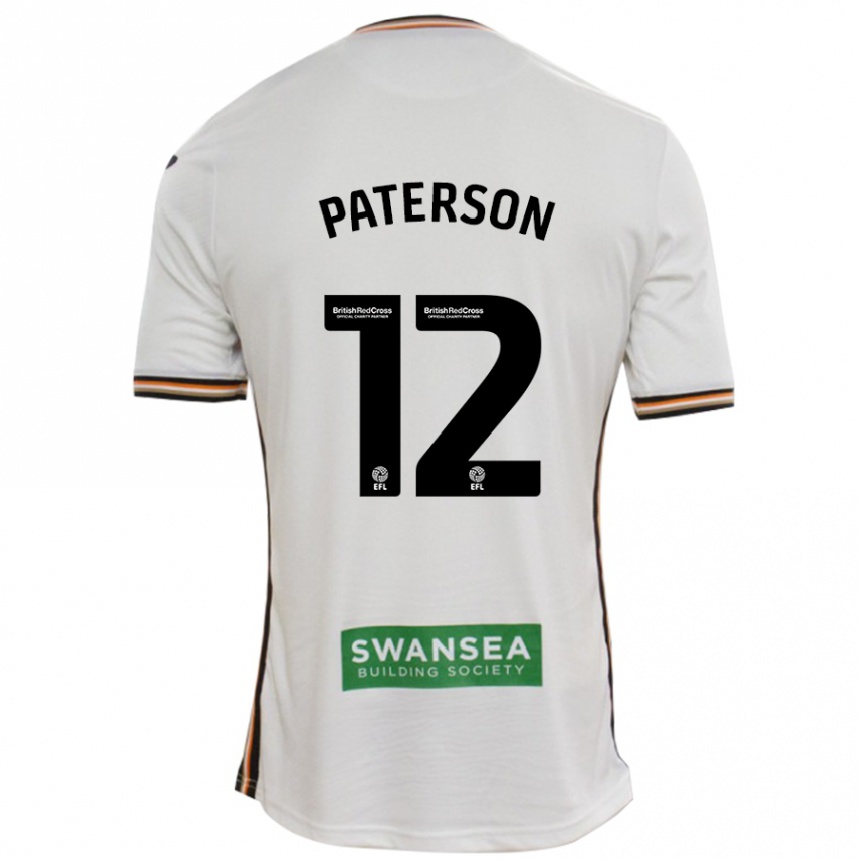 Vaikiškas Jamie Paterson #12 Baltas Namų Marškinėliai 2024/25 T-Shirt