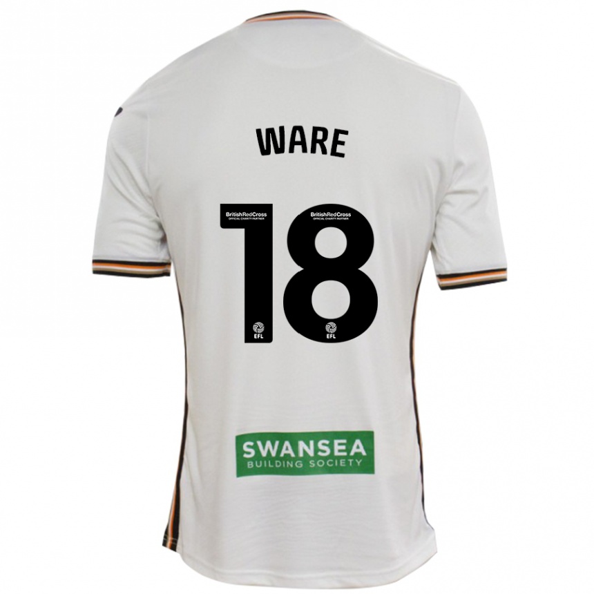 Vaikiškas Phoebe Ware #18 Baltas Namų Marškinėliai 2024/25 T-Shirt