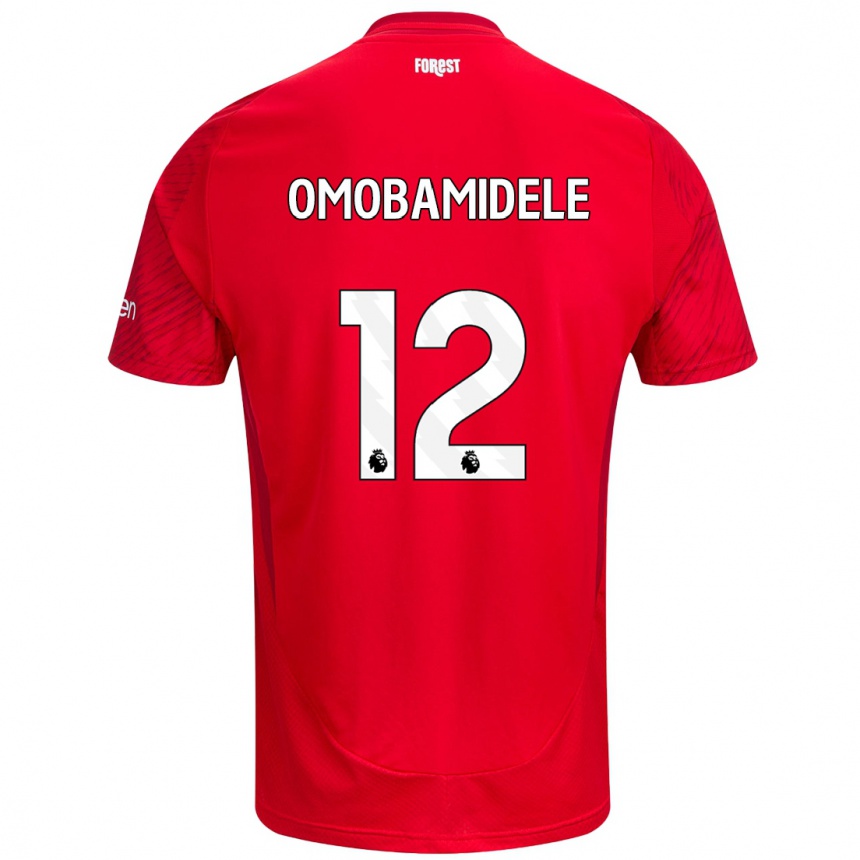 Vaikiškas Andrew Omobamidele #12 Raudona Balta Namų Marškinėliai 2024/25 T-Shirt