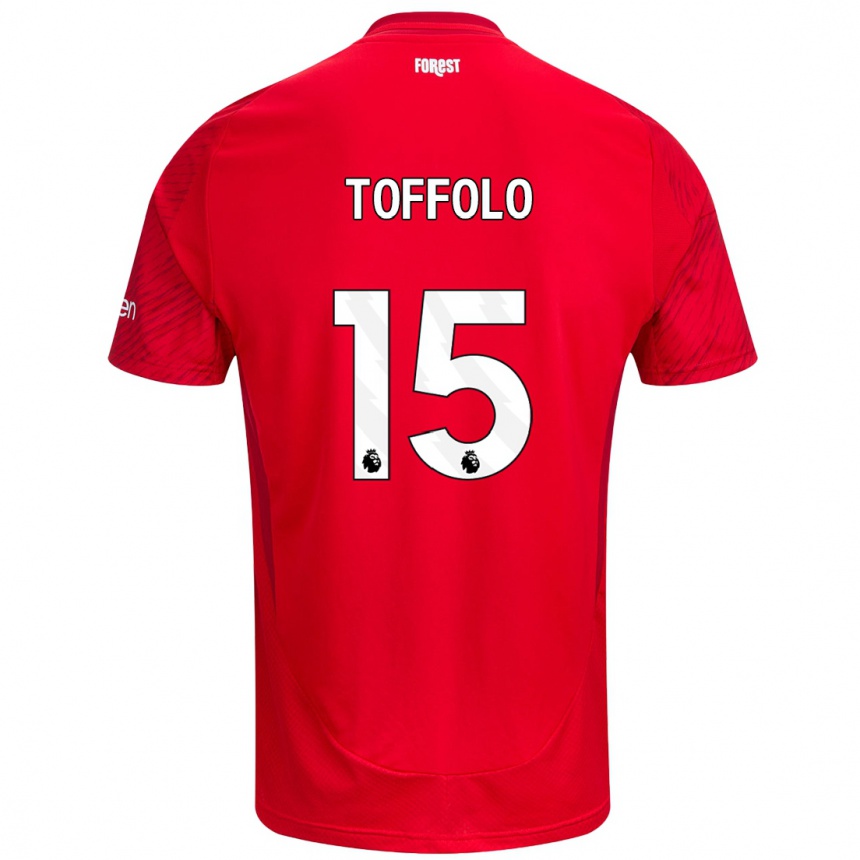 Vaikiškas Harry Toffolo #15 Raudona Balta Namų Marškinėliai 2024/25 T-Shirt