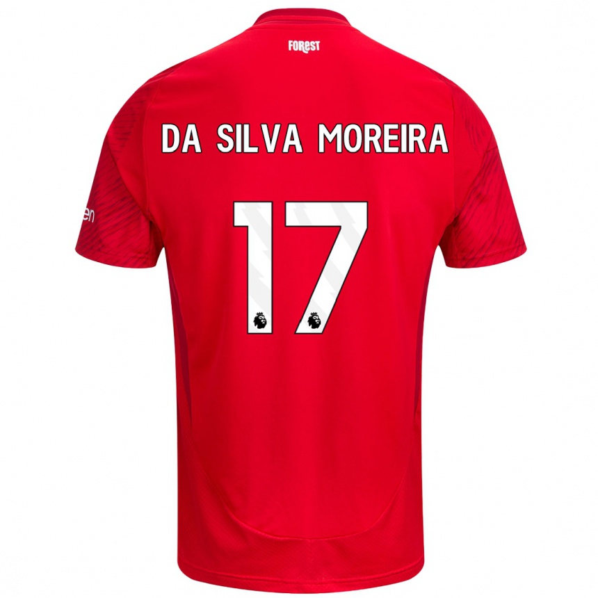 Vaikiškas Eric Da Silva Moreira #17 Raudona Balta Namų Marškinėliai 2024/25 T-Shirt