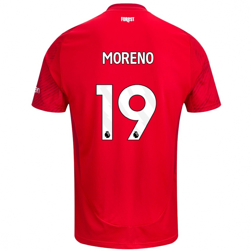 Vaikiškas Álex Moreno #19 Raudona Balta Namų Marškinėliai 2024/25 T-Shirt