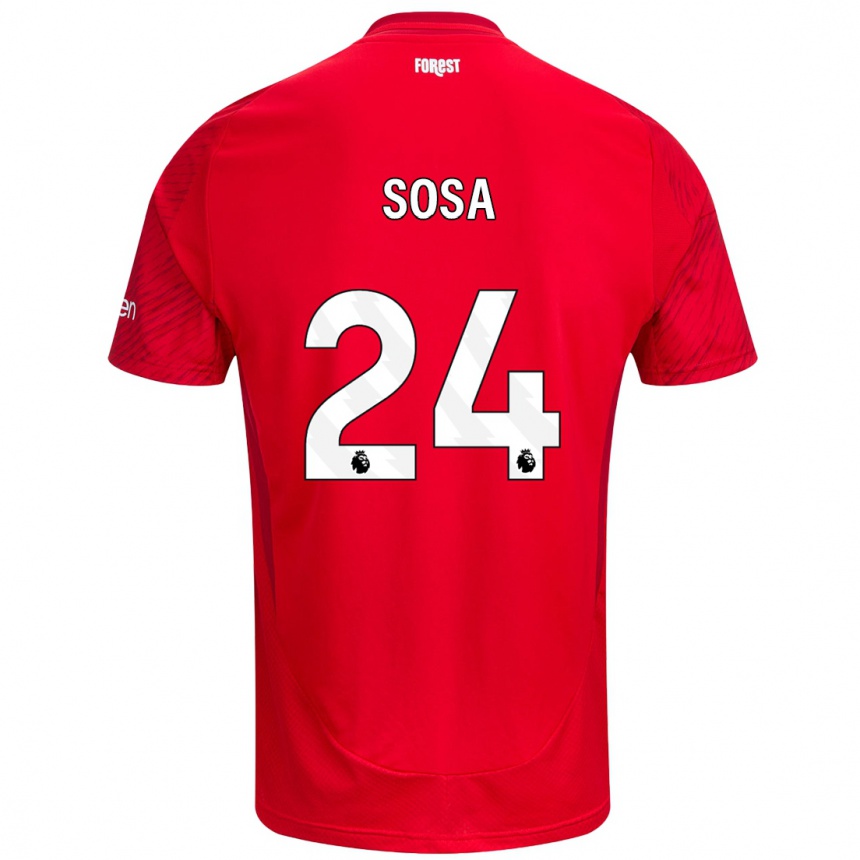 Vaikiškas Ramón Sosa #24 Raudona Balta Namų Marškinėliai 2024/25 T-Shirt