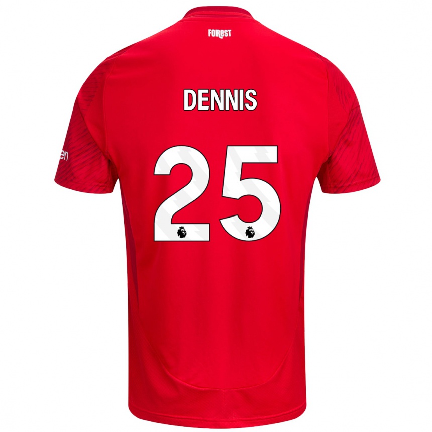 Vaikiškas Emmanuel Dennis #25 Raudona Balta Namų Marškinėliai 2024/25 T-Shirt