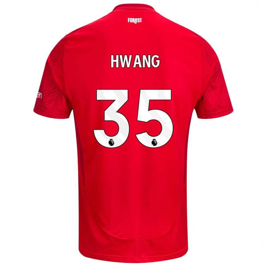 Vaikiškas Ui-Jo Hwang #35 Raudona Balta Namų Marškinėliai 2024/25 T-Shirt