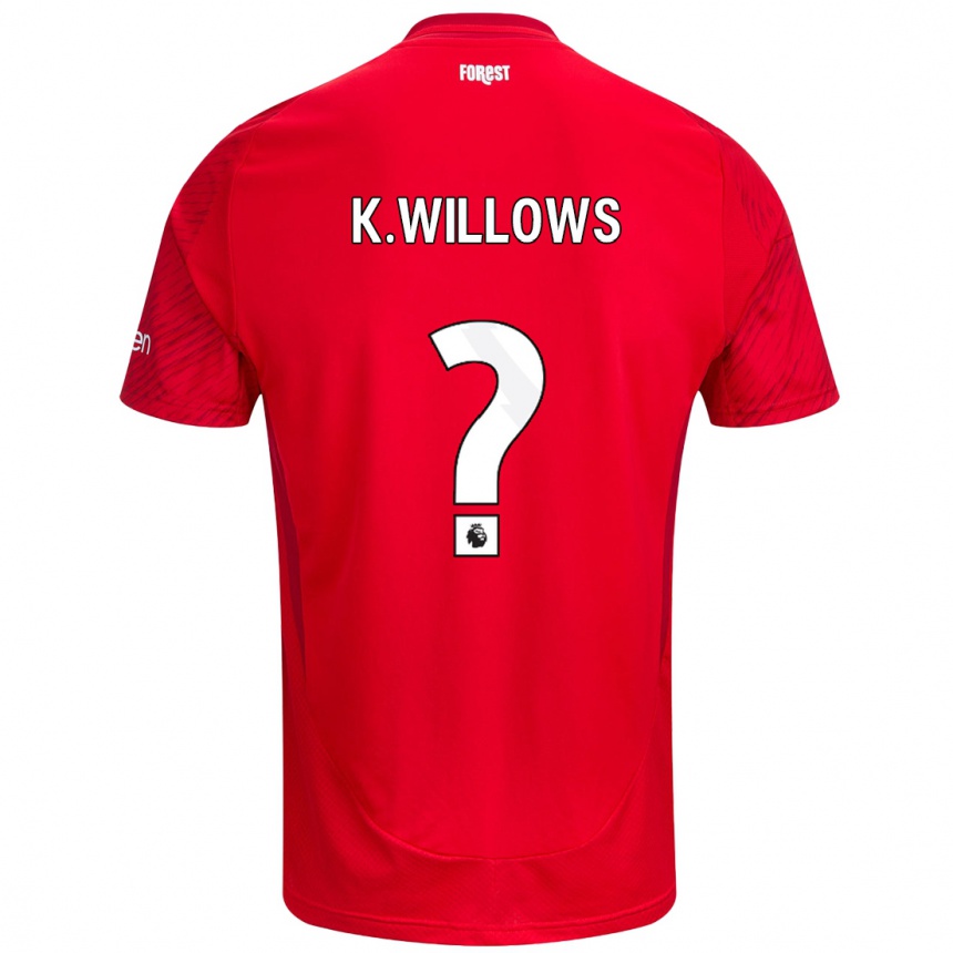 Vaikiškas Keehan Willows #0 Raudona Balta Namų Marškinėliai 2024/25 T-Shirt