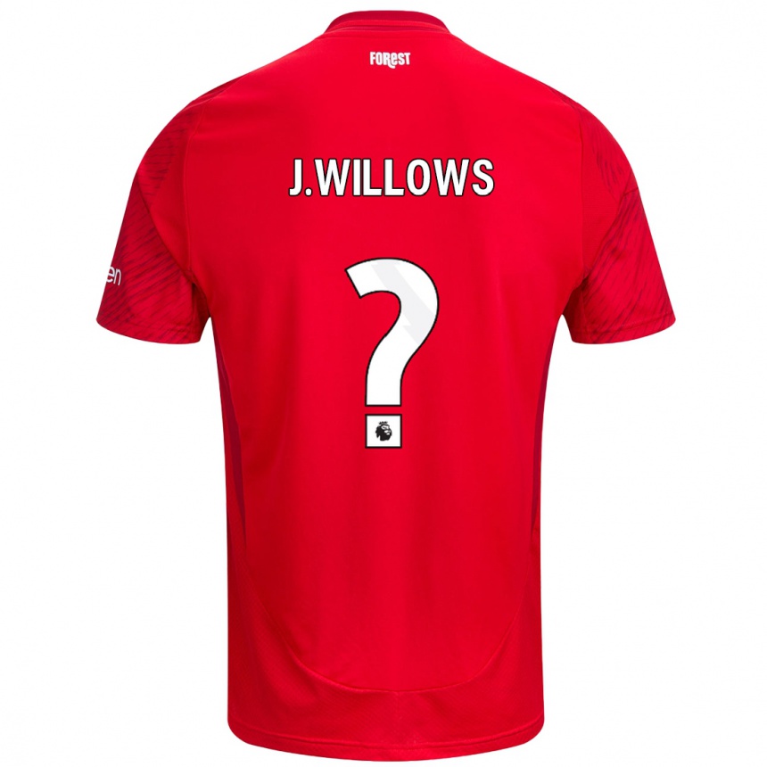 Vaikiškas Jordan Willows #0 Raudona Balta Namų Marškinėliai 2024/25 T-Shirt